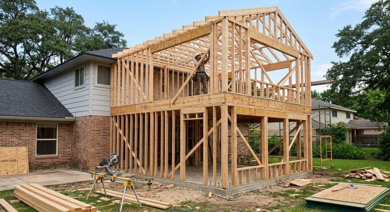 Building Addition Framing in Conroe, TX
