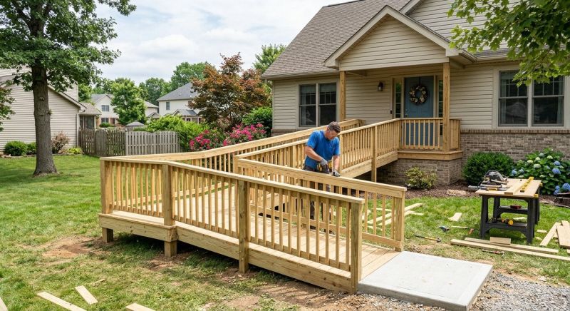 Hardwood Ramp Installation in Wilmington, NC