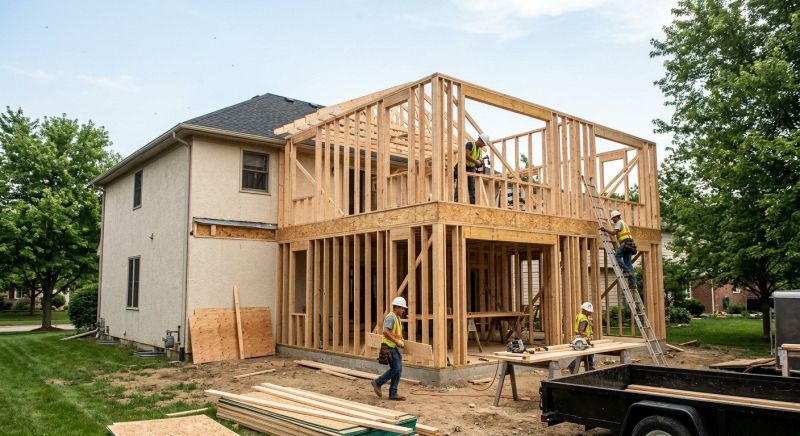 House Addition Framing in Kansas City, KS