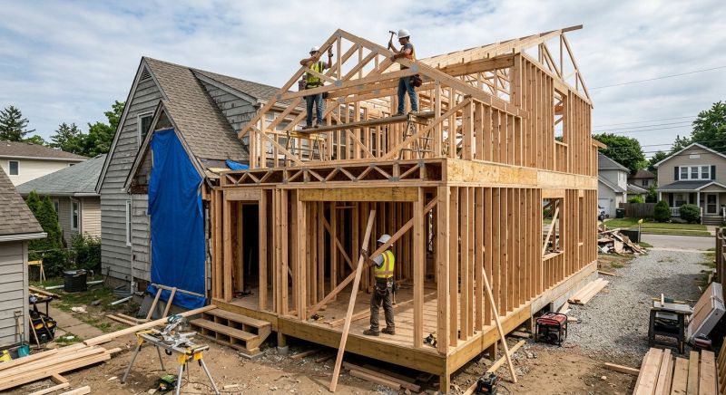 House Addition Framing in Conroe, TX